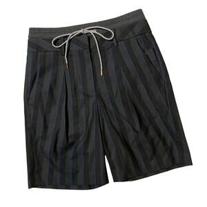 Kit and Ace Grey and Black Vertical Stripe Covert Bermuda Shorts, Sz 2